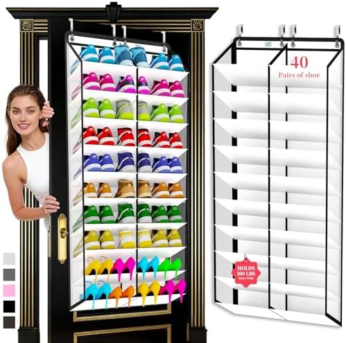 Shoe Rack for Door, Over Door Shoe Organizer for Closet by Zebricolo