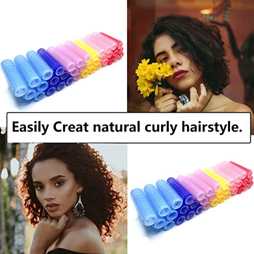36PCS Self Grip Small Hair Curlers Heatless Roller Hair Curlers Pro Salon Hairdressing Curler DIY Curly Hairstyle Hair Rollers Tools Rat Tail Comb for Women Medium Short Hair(0.8 x 2.4 Inch) - Image 6
