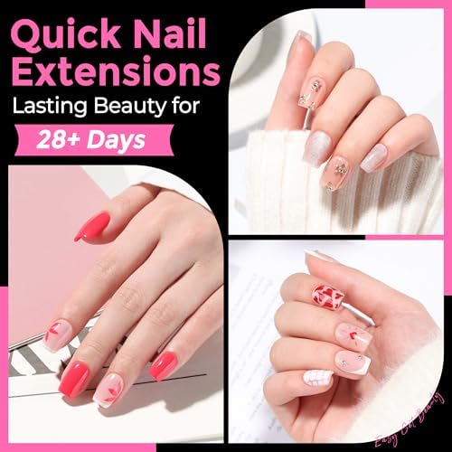 UNA GELLA Short Square Gel Nail Tips Squoval 216pcs Pre-Etched Full Cover - Image 2