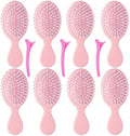 8 pcs Mini Hair Brush,Travel Detangling Brush for Most Hair Types (Pink) by ZMOIVOK