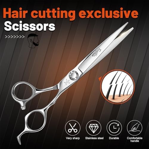 High-end Professional Extremely Very Sharp Barber Hair Cutting Scissors Hairdresser Shears For Hair 6.5 Inch Haircut Scissor Made Of Stainless Steel Alloy For Hairdressing Salon and Home Use - Image 5