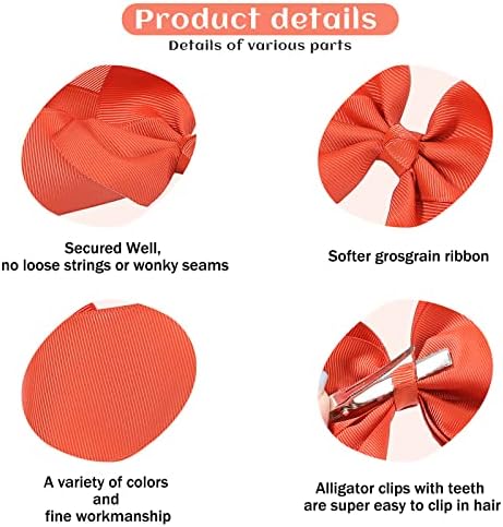 30PCS Big 6 Inch Hair Bows for Girls Grosgrain Ribbon Toddler Hair Accessories with Alligator Clips for Toddlers Baby Girls Kids Teens - Image 4