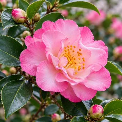 October Magic Orchid Camellia Shrub - 12-18" Tall Live Plant - Gallon Pot by Unknown