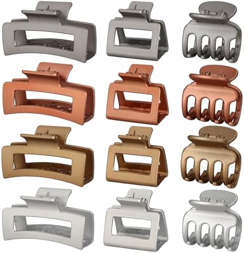 SMKSL 12 Pcs Hair Claw Clips for Women & Girls 3 Styles Hair Accessories by SMKSLHAIRCLAWCLIP