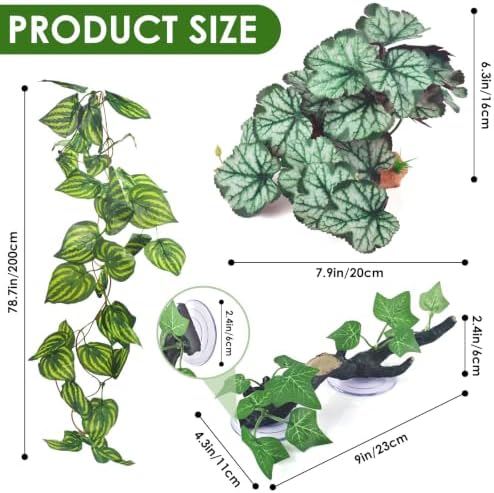 KATUMO 3PCS Reptile Plants, Terrarium Plant Artificial Decor, Fake Plant - Image 2