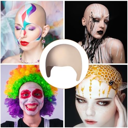 Medium Latex Bald Cap SFX Makeup Kit,Bald Wig Cap with Skin Water-Based Skin Adhesive (Bonding Skin Glue) for Women & Kids,Perfect for Halloween Costumes, Cosplay, and Theater - Image 4