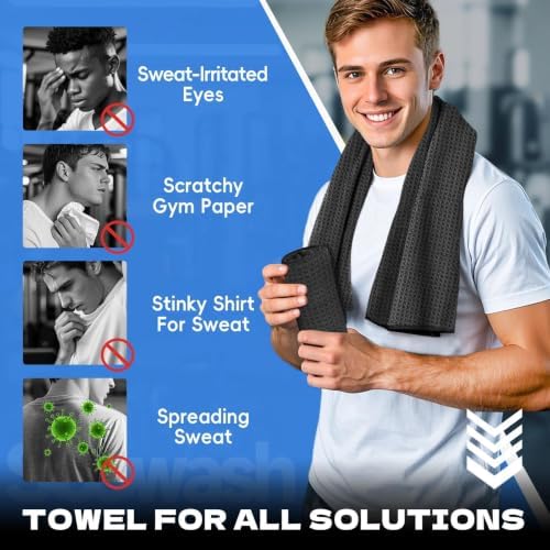 Microfiber Gym Towels for Showering Working Out Quick Dry Negative ions Large Middle Small Sizes Lightweight Gym Towel for Men Women Tennis Sports Towels for Body Hot Yoga Fitness Essentials - Image 3
