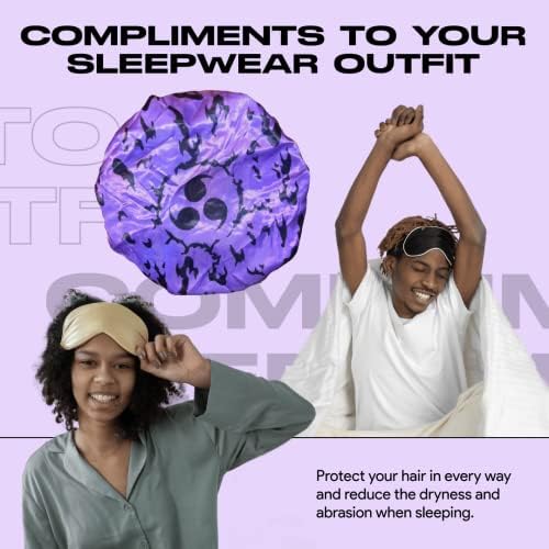 Large Silky Design Anime Bonnet with Elastic Soft Band Adjustable for Women and Men, Comfortable Satin Fabric, CursedM B - Image 6