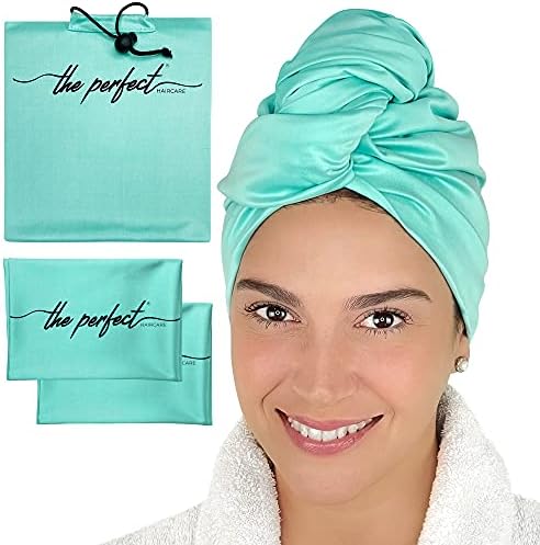 THE PERFECT HAIRCARE Microfiber Hair Plopping Towel Set – Super Absorbent Anti-Frizz Hair Drying Wrap + 2 Curl Scrunching Towels – Fast Drying, Lightweight Wrap for Women, Girls & All Hair Types by THEPERFECTHAIRCARE