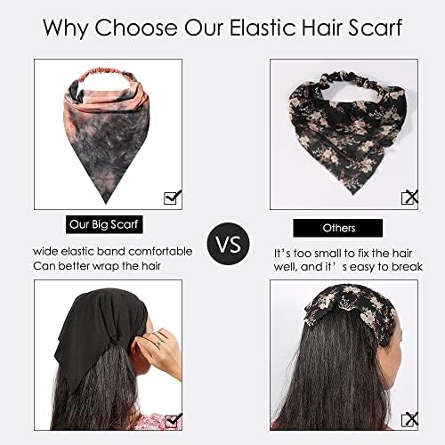 Vercret Hair Scarf Headband for Women,Boho Bandana Pretied Elastic Kerchief - Image 2