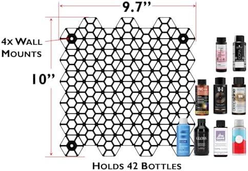 Markvicka Designs Large Bottle Organizer for Shades EQ, Lumishine, Gloss Toner, Deepshine Xpress, Colorance, Demi-Permanent, Igora Vibrance | Hexagon Organizer | Stackable & Wall-Mount Salon Decor - Image 5