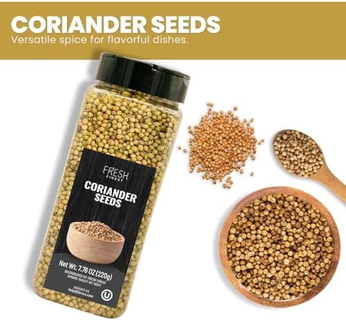 Fresh Finest Coriander Seeds Whole - Kosher, Natural and Freshly Packed spices Best for Cooking and Food Flavoring 7.76oz (220g) - Image 4