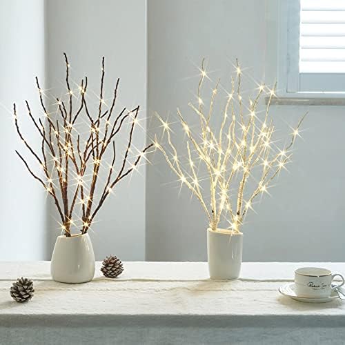 Birchlitland Lighted Birch Branches with Timer Battery Operated 18IN 70L Warm White LED Fairy Lights, Artificial Decorative Branch Lights for Home and Holiday Decoration Indoor Outdoor - Image 5
