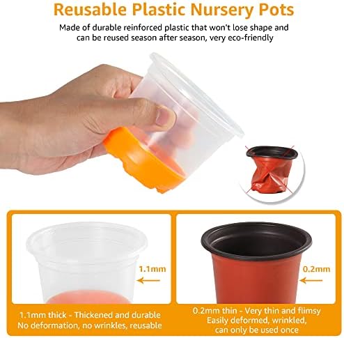 MIXC Clear Nursery Pots with Silicone Base, 4-Inch, 30-Pack - Image 4