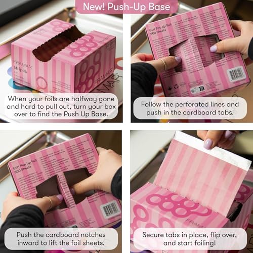 FRAMAR Pink Stripes Hair Foil, Hair Foils For Highlighting – 500 - Image 2