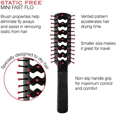 Cricket Static Free Mini Fast Flo Vent Hair Brush - Curling, Blow Drying, Detangling and Styling Wet or Dry Hair, Ideal for Travel, 1.5", Suitable for All Hair Types - Image 3