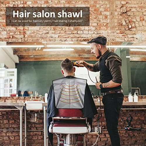 Professional Salon Cape Waterproof Hair Styling Hair Cutting Collar Stylist Magnetic Cover Hairdressing Shampoo Hair Dye Shawl Barber Shop Essentials (White) - Image 6