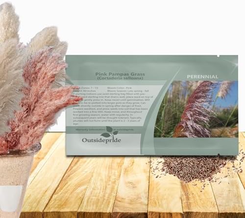 Outsidepride Mix Pampas Grass Seeds – 1,000 Pcs. Perennial, Drought-Tolerant Ornamental Grass for Large Garden Borders, Privacy Landscaping, Xeriscaping, and Low-Maintenance Outdoor Spaces by Outsidepride