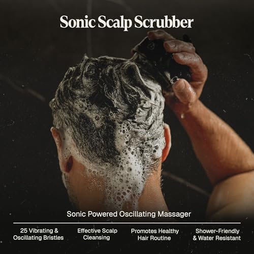 Black Wolf Sonic Scalp Scrubber - Rechargeable Hair & Scalp Scrub Brush - Image 2