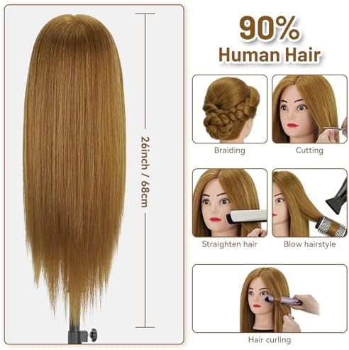 26" Mannequin Head with Hair for Hairdressing Training and Hair Styling - Image 2