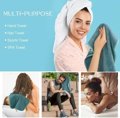 KinHwa Bathroom Hand Towels, Microfiber Face Towels, 11x20 Inch, 2 Pack - Image 4