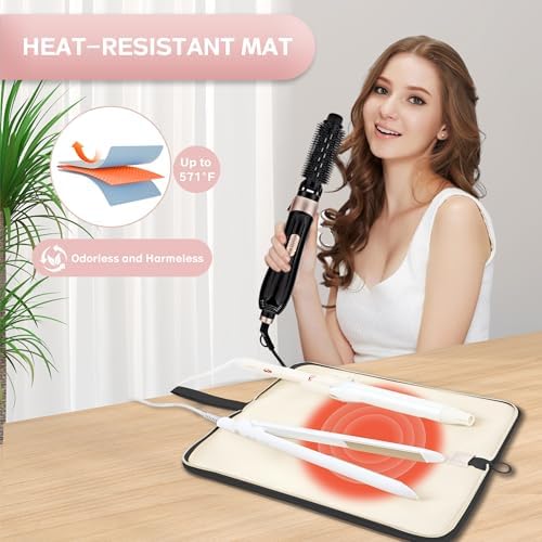 KarSyon Hair Tools Organizer Travel Case Hot Tool Heat Resistant Mat 2 in 1 - Image 2