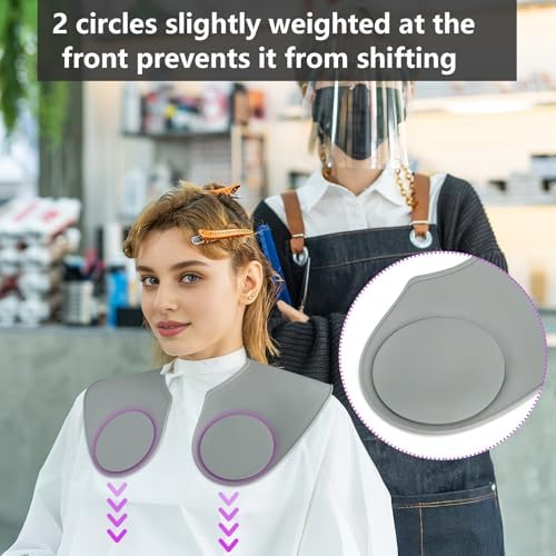 yarlung Hair Cutting Collar Silicone Salon Hair Cutting Guide Cape, Grey - Image 4