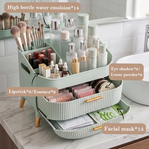 Makeup Organizer Countertop, Skincare Organizer with Drawers for Vanity - Image 2