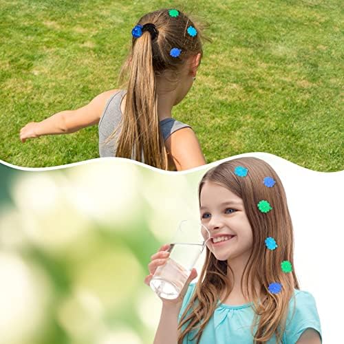 Jutom 72 Pcs Hair Accessories for Girls, Including 24 Hair Knockers and 48 Hair Clips, Blue, Retro Design, Plastic, for Toddlers and Young Girls, Party - Image 5