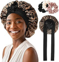 AWAYTR 2-Layer Satin Hair Bonnet, Tie Band Sleep Cap for Women by AWAYTR