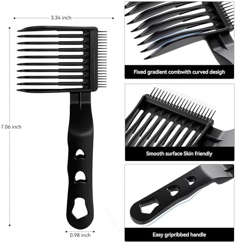 Blend Friend Fade Comb Set 3PC Self Hair Cutting Tools for Men & Boys Black - Image 6