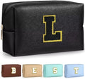 TOPEAST Personalized Birthday Gifts for Women, Preppy Patch Makeup Bag, Chenille Letter Pouch Cosmetic Bag, Travel Organizer, Birthday Gifts for Friends, Cute Stuff (Black L) by TOPEAST