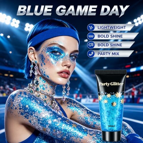 AROIC Glitter Gel Set 6 Colors, Face Body Hair Glitter for Rave Accessories - Image 4
