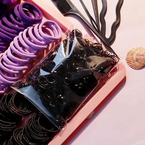 YANRONG Hair Accessories for Woman, 755PCS Set Seamless Ponytail Holders Variety Hair Scrunchies Hair Bands Scrunchy Hair Ties For Thick and Curly (Purple) - Image 6