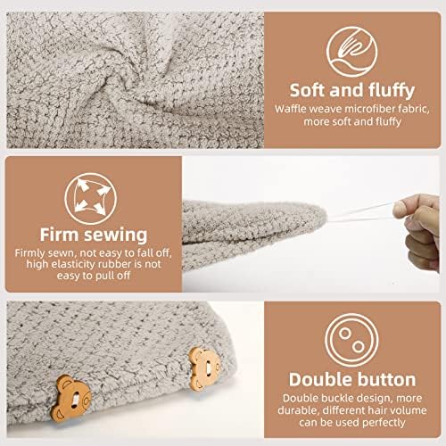 CZZXI 3 PCS Microfiber Hair Towel, Hair Wraps for Women Wet Hair - Image 4