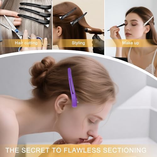 Duck Bill Hair Clips for Women 12 Pcs Black for Hair Styling Clips - Image 6