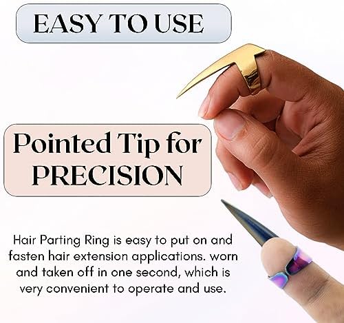 Quick Braid Aid Finger Parting Tool & Sectioning Set - Stainless Steel Braiding Tools for Durable Wig & Hair Extensions Installation, Beader (2pcs Gold) - Image 5