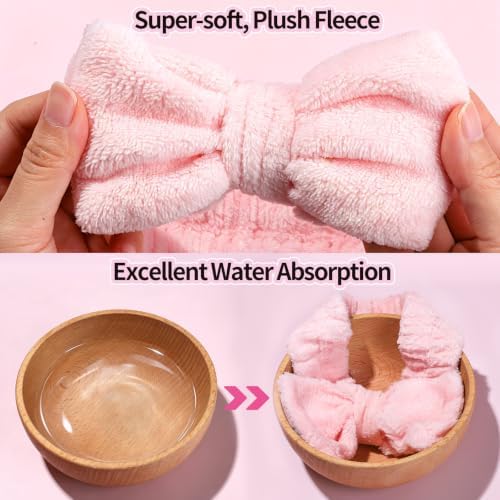 LEOBRO Pink Spa Headbands, Makeup & Skincare Headbands for Washing Face - Image 6
