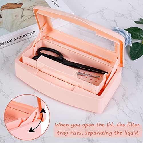 Sterilizer Box Nail Tool Disinfectant Jar Plastic Disinfectant Container Suitable for Nail Tools Hair Salons Beauty Centers and Manicure and Nail Equipment(Orange) - Image 4
