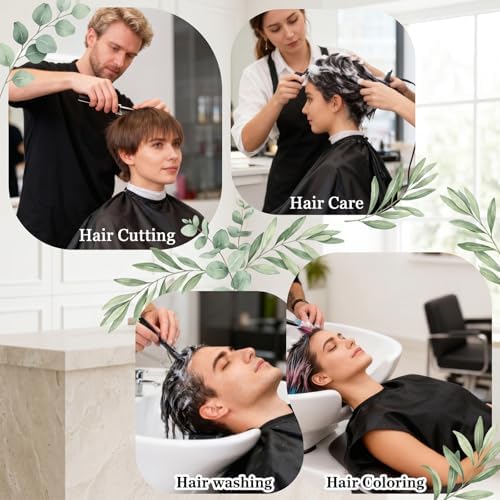12 Pcs Barber Cape with Adjustable Snap Closure Waterproof, 59 x 47 Inch - Image 5