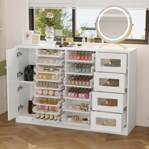 Nail Polish Storage Jewelry Display Cabinet with 19 Acrylic Drawers - Image 4