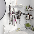 hicorfe Hair Dryer Holder 3 in 1 Hair Tool Organizer,Blow Dryer Holder Wall Mounted,Bathroom Bedroom Care Styling for Flat Iron,Curling Iron,Hair Straightener（Silver） by Hicorfe