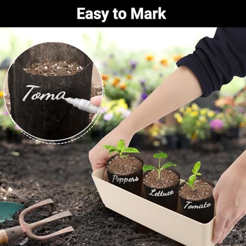 Black Plant Grow Bags for Plants Nursery, Pack of 200 5.5x5.9 Breathable Non-Woven Fabric Grow Bags for Planting Seedling Pots Nursery Pots - Image 5