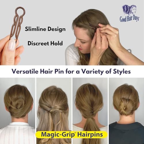 Good Hair Days Magic-Grip Hairpins, 10 Styling Updo U-Pins for Strong Hold - Image 5