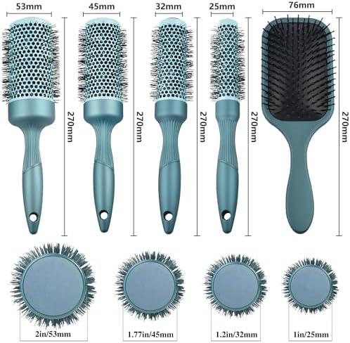 Round Brush Set&Paddle Hair Brush Design for BlowDrying Heat Styling - Image 7