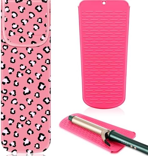 Shappy 2 Pcs Heat Resistant Curling Iron Flat Iron Travel Case,Leopard by Shappy