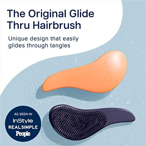 Crave Naturals Glide Thru Hair Brush - Detangler Brush for Curly, Straight, Wet or Dry Hair - Gentle Detangling Brusheses for Adults, Kids, Toddlers - Hair Accessories for Women, 7.5"x3" - Coral - Image 2