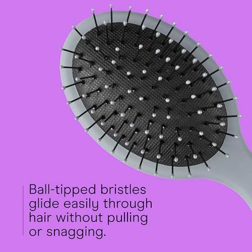 Conair Hair Brush Set, Detangling Mini, 3-Pack, Pink, Gray, Blue - Image 3