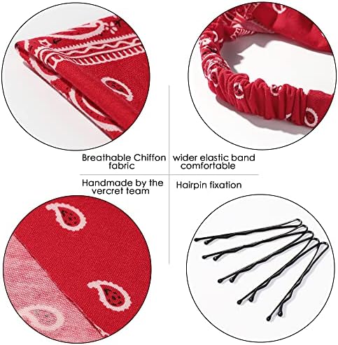 Vercret Hair Scarf Headband for Women,Boho Bandana Pretied Elastic Kerchief - Image 3