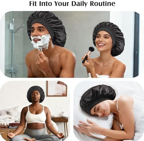 YFONG Silk Lined Bonnet for Sleeping Women Men, Double Layer & Adjustable - Image 6
